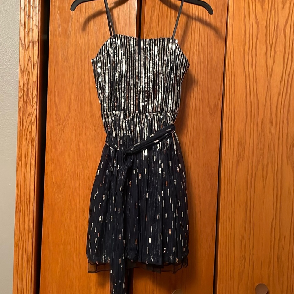 City studio blue sequin dress